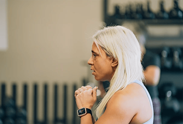 woman taking a personal training class